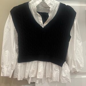English Factory Black and White Knit Ensemble